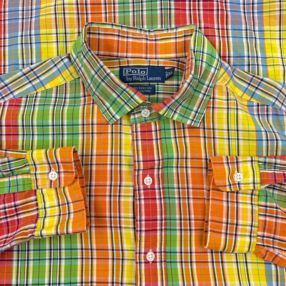 Polo Ralph‎ Lauren Shirt Men XL Madras Plaid Button Up Multi Westerton India Fun